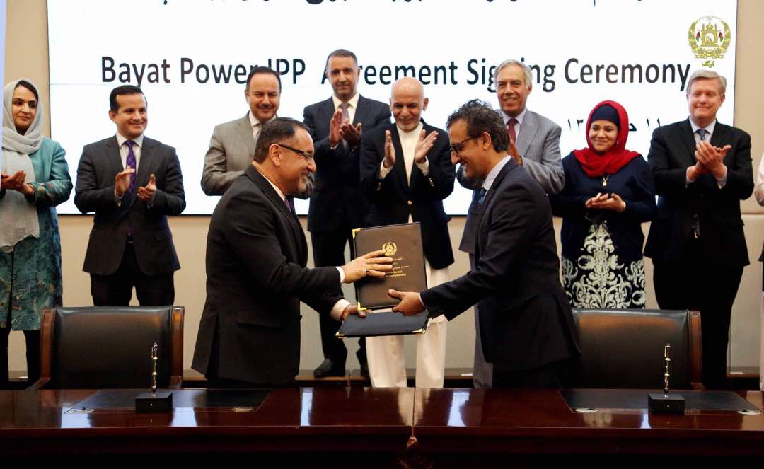 GOVERNMENT OF AFGHANISTAN, BAYAT POWER SIGN AGREEMENT APPROVING BAYAT-1 POWER PROJECT